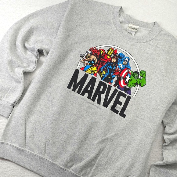 Marvel Other - Marvel Avengers Graphic Sweatshirt Mens Medium Gray Crewneck Pullover